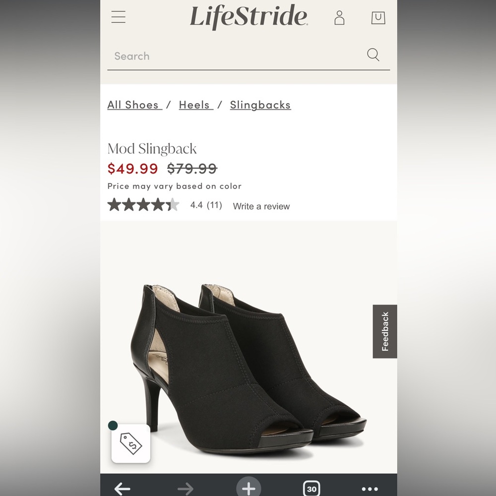 Mod Black Slingback Heels